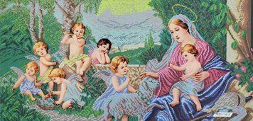 МІА Madonna and Angels (67,73*33,23 cm), bead embroidery pattern of the icon
