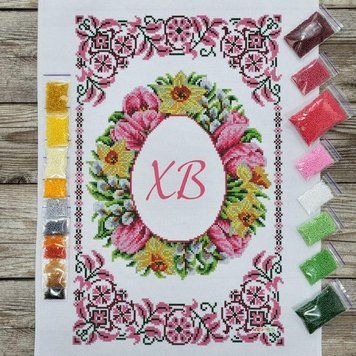 161 Easter towel (53*37 cm), bead embroidery kit