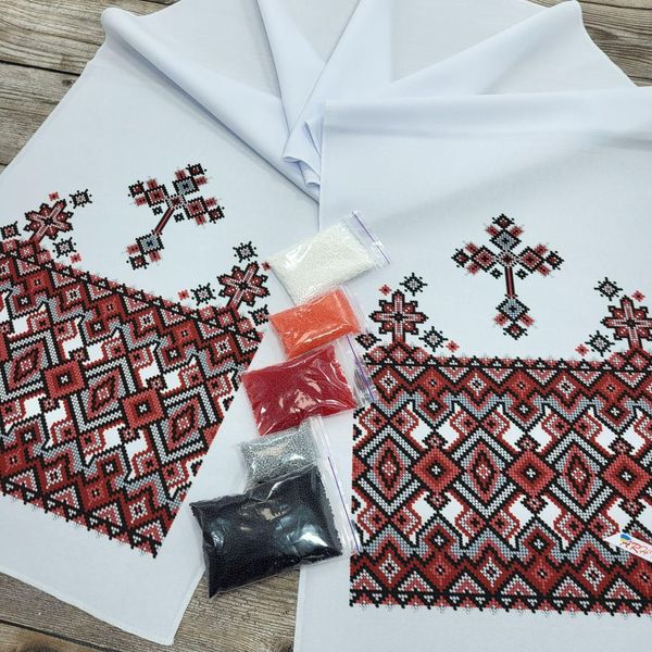 РВВ_040 Свадебный рушник на иконы с украинским орнаментом, набор для вышивки бисером РВВ_040 фото