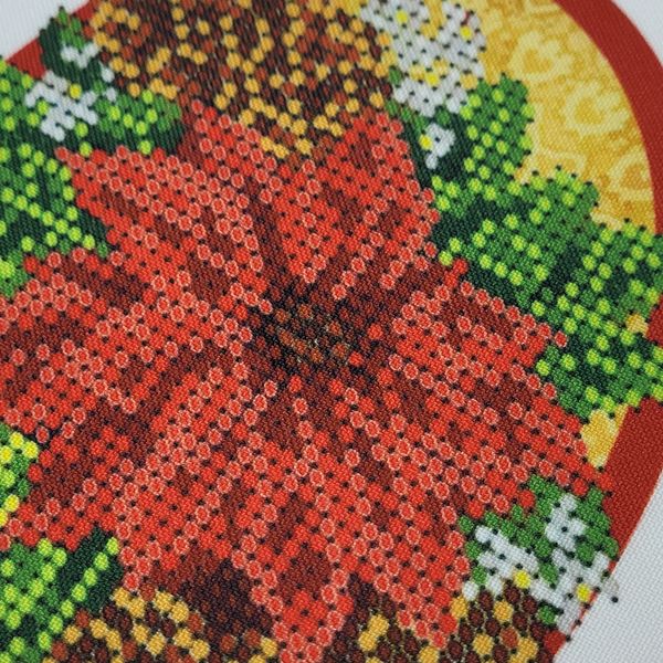 652 Рождественский цветок набор для вышивки бисером банта Д 01725 фото