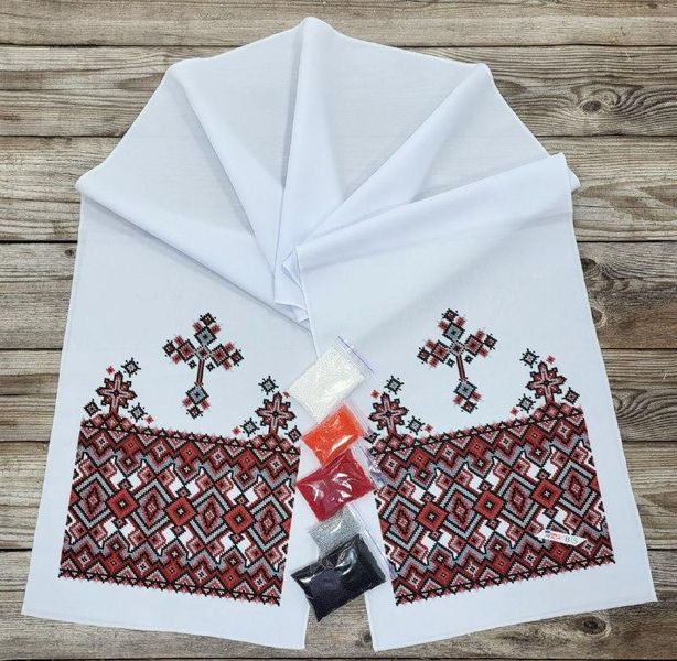 РВВ_040 Свадебный рушник на иконы с украинским орнаментом, набор для вышивки бисером РВВ_040 фото