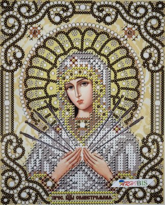 ЖС-5012 Богородица Семистрельная в жемчуге, набор для вышивки бисером иконы ЖС-5012 фото