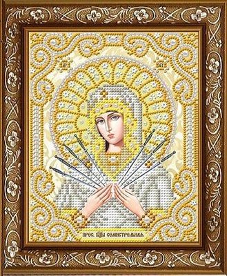ЖС-5012 Пресвятая Богородица Семистрельная в жемчуге, набор для вышивки бисером иконы БС 0024 фото