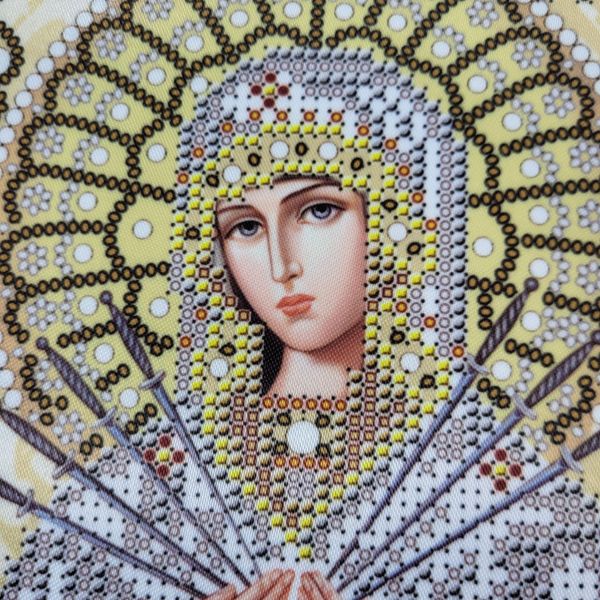 ЖС-5012 Богородиця Семистрільна в перлах, набір для вишивки бісером ікони ЖС-5012 фото