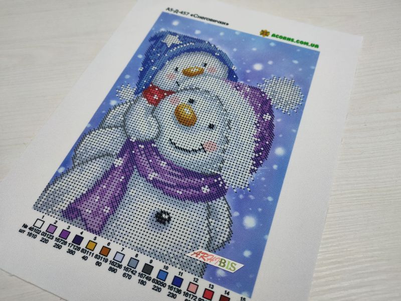 А5-Д-457 Snowmen (14,8*21 cm), bead embroidery picture kit