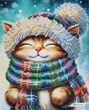 А4Н_611 Cat in a Scarf (23,5*19 cm), bead embroidery kit of the picture