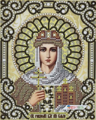 ЖС-5033 Святая Ольга в жемчуге и золоте, набор для вышивки бисером иконы ЖС-5033 фото