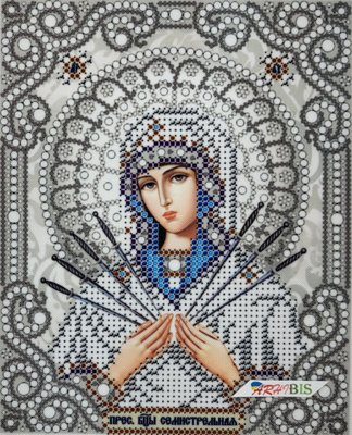 ЖС-5011 Богородица Семистрельная в жемчуге, набор для вышивки бисером иконы ЖС-5011 фото