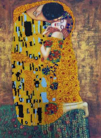 Набор для вышивки бисером POINT ART Густав Климт Поцелуй, размер 30х40 см, арт. 