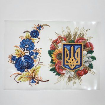 A3 Т-012 Coat of Arms of Ukraine (29*38 cm), bead embroidery kit on heat-transfer film