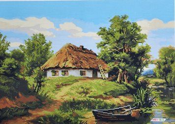A3-К-612 Rural Landscape (30*42 cm), bead embroidery pattern of a picture