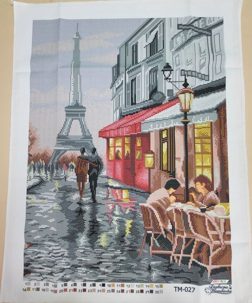 ТМ027 Tradition of Paris (blue background) (44*58 cm), bead embroidery picture kit