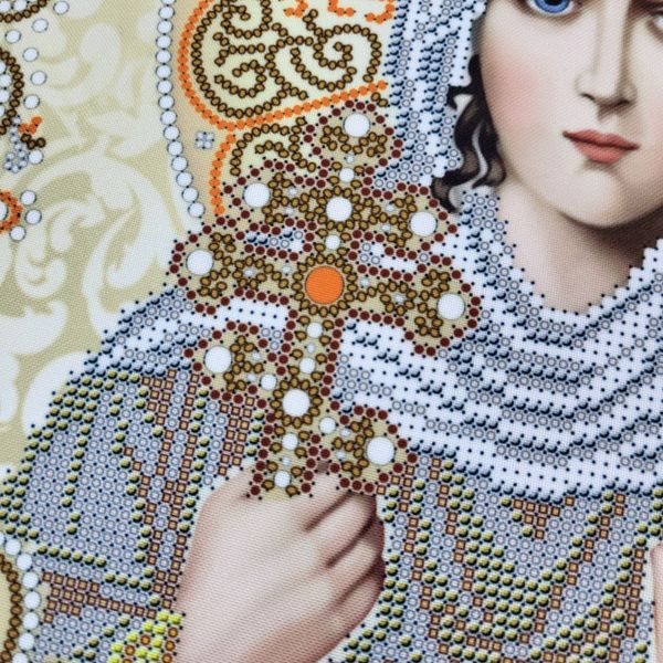 ЖС-3011 Свята Ксенія (Оксана) у перлах та кристалах, схема для вишивання бісером ікони схема-бл-ЖС-3011 фото