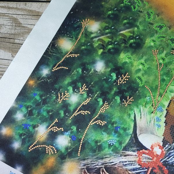 СЛ-2031 Sing, Little Bird (39*39 cm), bead embroidery pattern of the picture with Baba Yaga