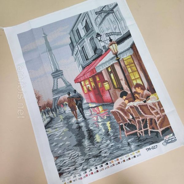 ТМ027 Tradition of Paris (blue background) (44*58 cm), bead embroidery picture kit