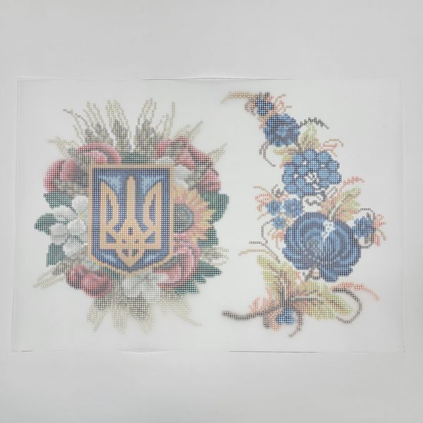 A3 Т-012 Coat of Arms of Ukraine (29*38 cm), bead embroidery kit on heat-transfer film