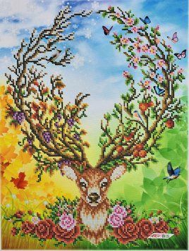 BS-3404 Seasons (27*36 cm), bead embroidery kit of the picture