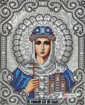 ЖС-5032 Святая Ольга в жемчуге и серебре, набор для вышивки бисером иконы ЖС-5032 фото