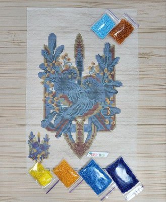 Ф-052 Птички Украины, набор для вышивки бисером на водоростворимом флизелине Ф-052 фото