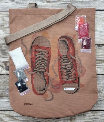 ЕКП_411 Пошитая эко-сумка Кеды, набор для вышивания бисером ЕКП_411 фото