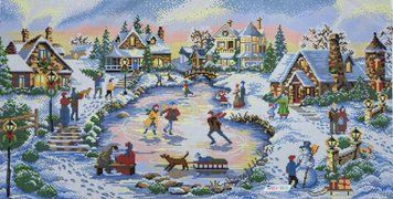 ТП023 The Magic Skating Rink (73*38 cm), bead embroidery picture kit