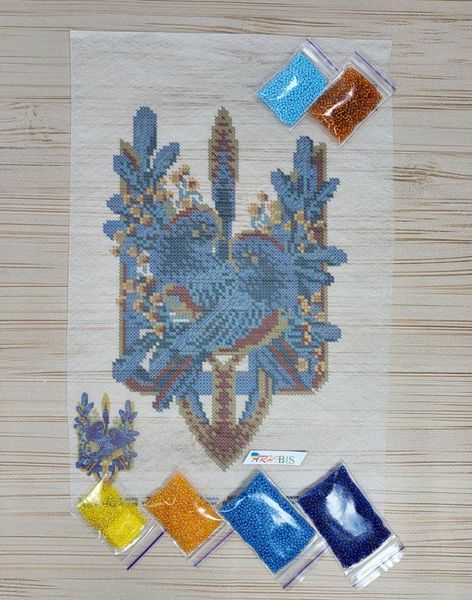 Ф-052 Птички Украины, набор для вышивки бисером на водоростворимом флизелине Д-Ф-052 фото