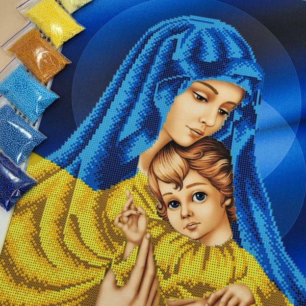 В659 Українська Мадонна з немовлям, набір для вишивання бісером картини В659 фото