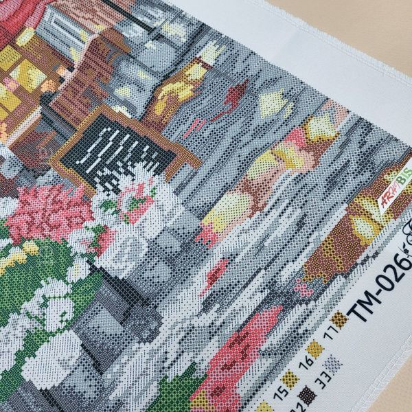 ТМ026 Romance of Paris (blue background) (30*39 cm), bead embroidery picture kit
