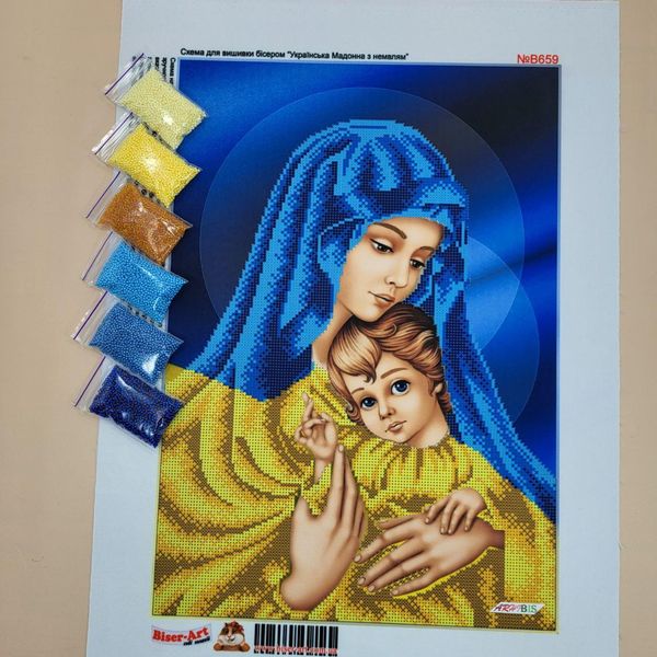 В659 Украинская Мадонна с ребенком, набор для вышивки бисером картины В659 фото