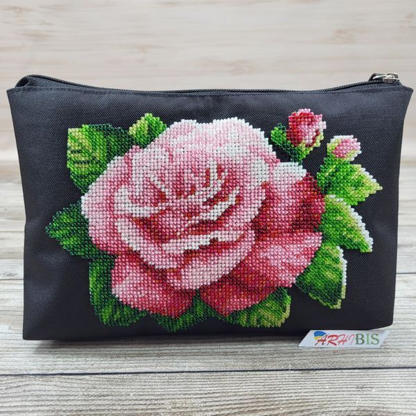Cosmetic bag_315 Rose (25,5*17*3,5 cm), bead embroidery kit of the cosmetic bag