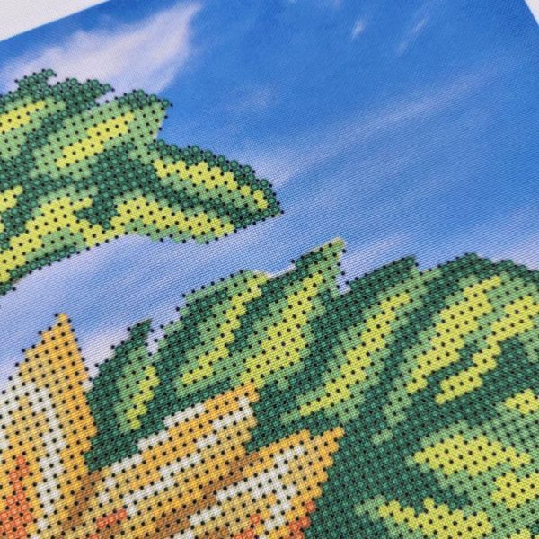415 Sunflowers in the Field A3, bead embroidery kit of the picture
