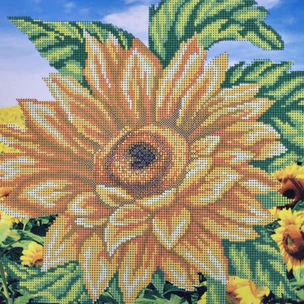 415 Sunflowers in the Field A3, bead embroidery kit of the picture