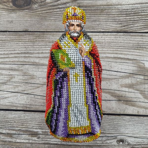 А4Н_524 Святой Николай, набор для вышивки бисером елочной игрушки А4Н_524 фото