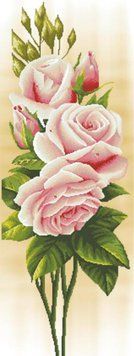 ТК001 Fresh Roses (36*96 cm), bead embroidery kit of the picture