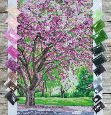 ТП020 Расцвет сакуры, набор для вышивки бисером картины БВ 000216 фото