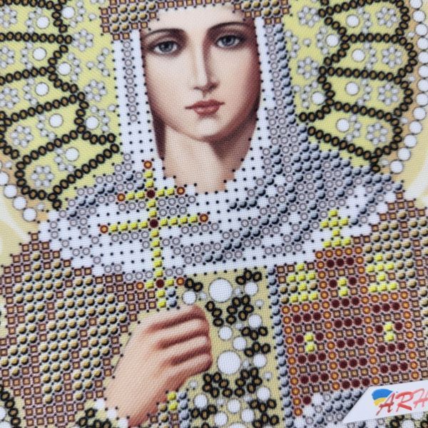 ЖС-5033 Saint Olga in pearls and gold (13*17 cm), bead embroidery pattern of the icon