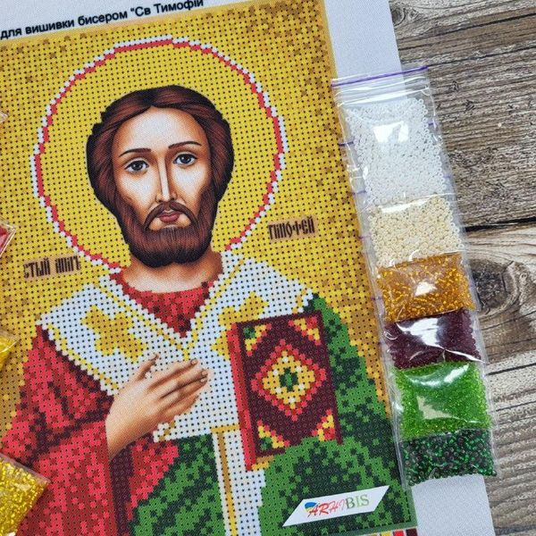А128 Святой Тимофей, набор для вышивки бисером именной иконы АБВ 00017415 фото