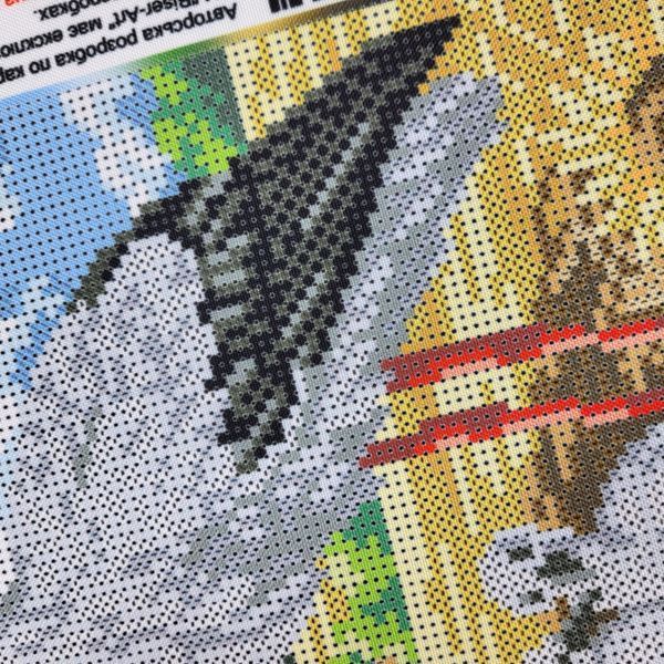 В597 Family of Storks (42*30 cm), bead embroidery kit of the picture