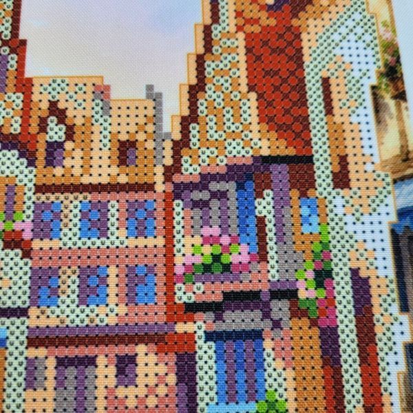КВ_3028 Street (29.5 x 29.5 cm), bead embroidery pattern of the picture