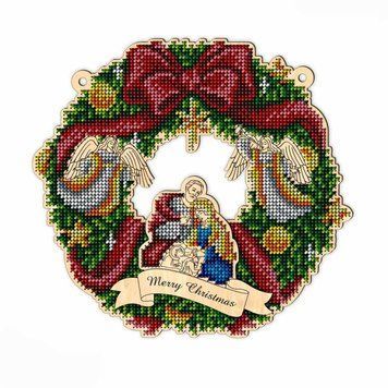 ВІНОЧОК_204 Різдвяний вінок, заготовка для вишивання бісером схема-вр-ВІНОЧОК_204 фото