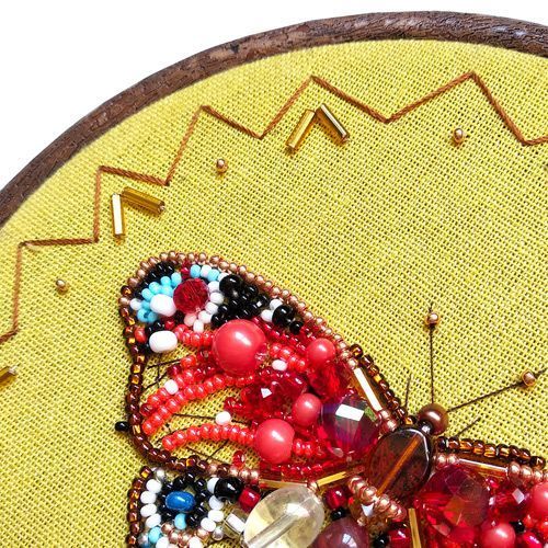 BN-003 Bright Butterfly, bead and thread embroidery kit