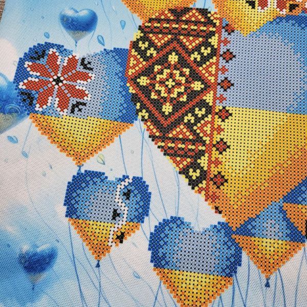 Tote bag_622 Hearts of Ukraine (38*42 cm), bead embroidery kit of the tote bag