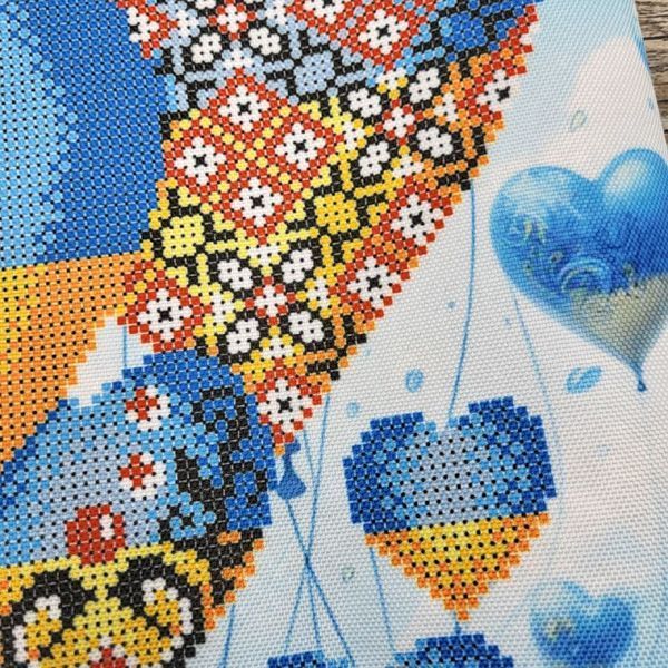 Tote bag_622 Hearts of Ukraine (38*42 cm), bead embroidery kit of the tote bag