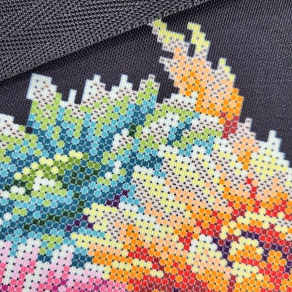 Шоппер_717 Dahlia Bouquet (32,5*39 cm), bead embroidery kit of the tote bag