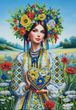В593 Украиночка, набор для вышивки бисером картины