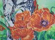 364 Poppies by the Birch A3, bead embroidery kit of the picture