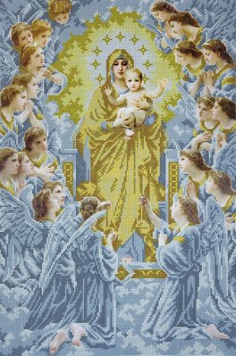 А3036 Богородица с ангелами в золоте, набор для вышивки бисером иконы А3036 фото