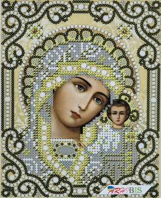 ЖС-5004 Богородица Казанская в жемчуге, набор для вышивки бисером иконы ЖС-5004 фото