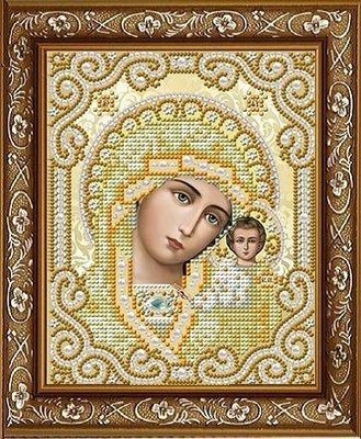 ЖС-5004 Пресвятая Богородица Казанская в жемчуге, набор для вышивки бисером иконы БС 0016 фото