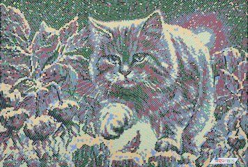 СЛ-3167 Moon Cat (37*25 cm), bead embroidery pattern of the picture